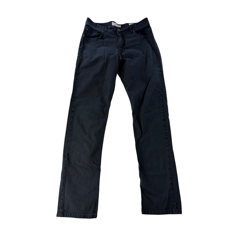 Brax Pants Mens 30x32 Cooper Fancy Regular Fit Textured Chino Navy Blue